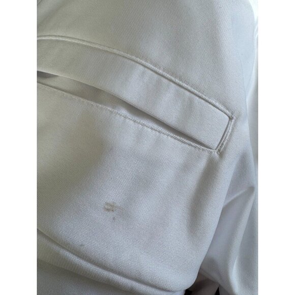 Adidas White Full Zip Essentials Warm-up 3-Stripes Track Top Mens Size Large - Picture 9 of 9